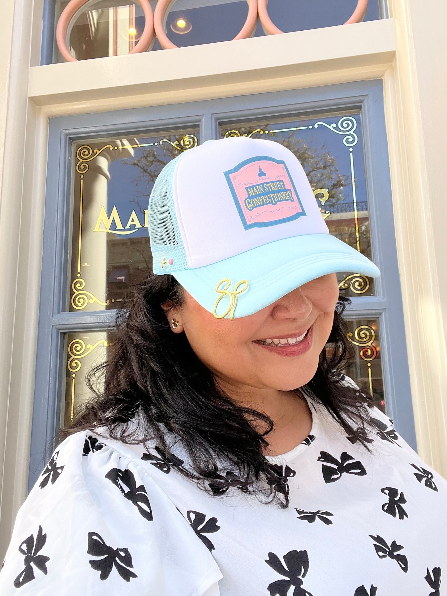 Main St Confectionery blue trucker hat