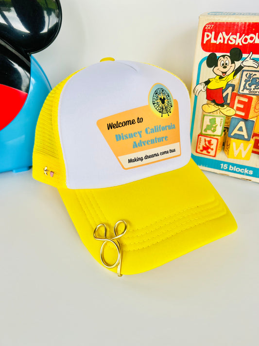 Disney California Adventure national parks yellow trucker cap