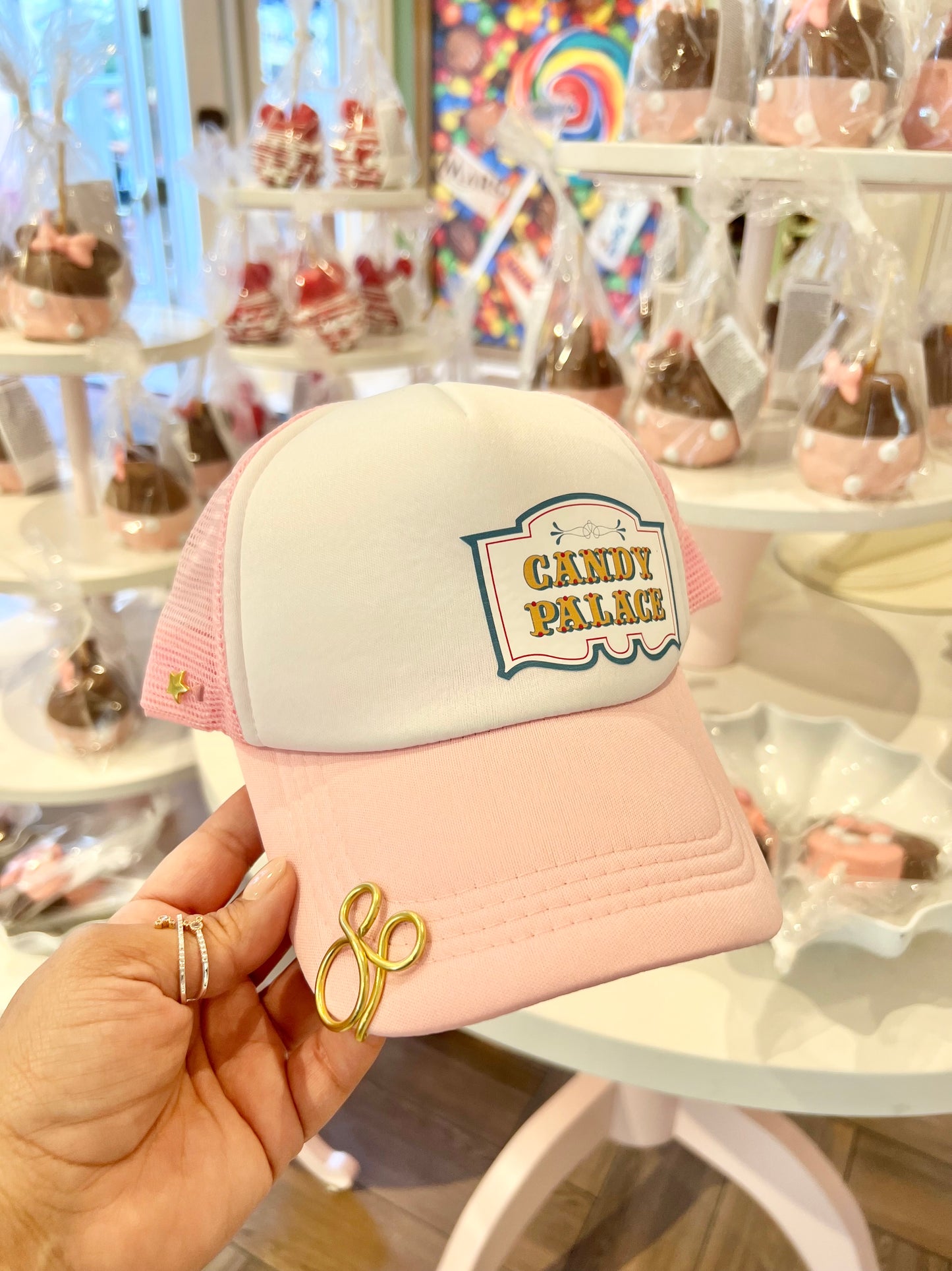 Candy Palace pink trucker hat